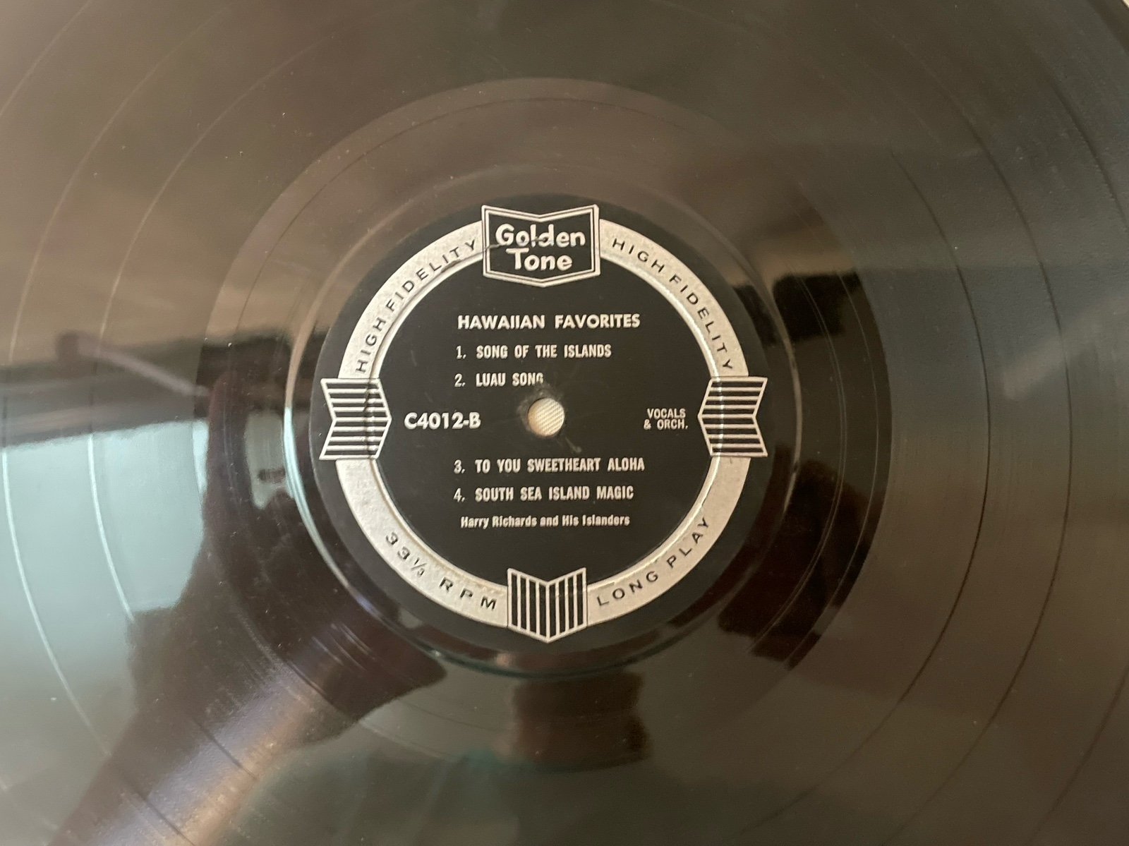 Harry Richards & His Islanders Hawaiian Favorites Vinyl LP Record - detail