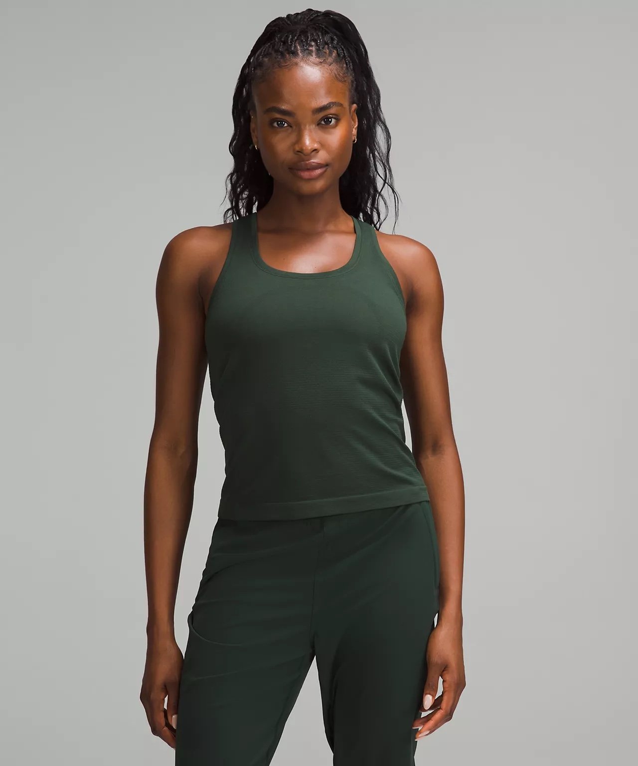 Lululemon Size 6 Swiftly Tech Racerback Tank Top 2.0 Waist Length, Legacy Green