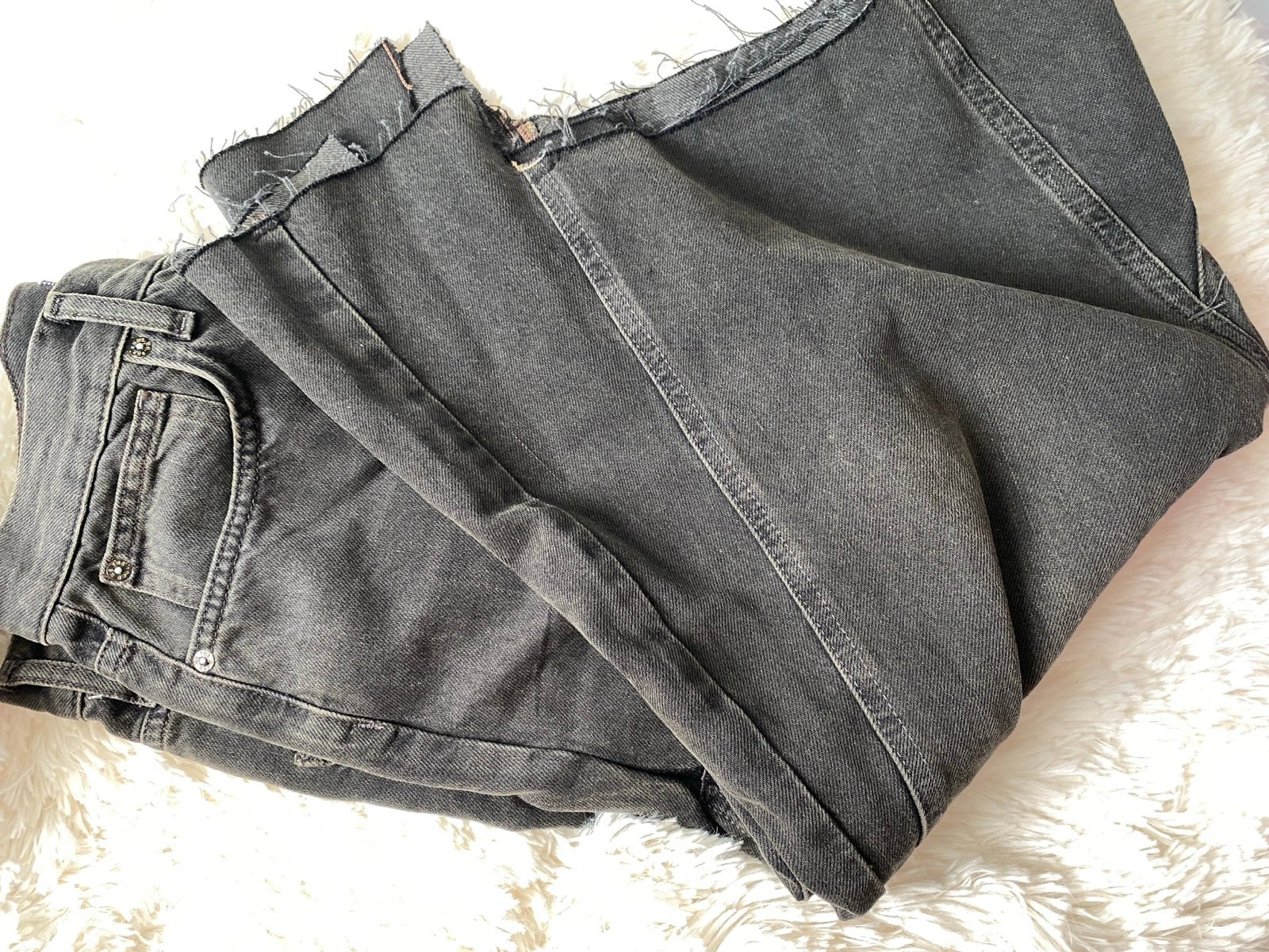 Free People x We The Free Ripple Wide Leg Crop Jeans Dark Wash Size 26