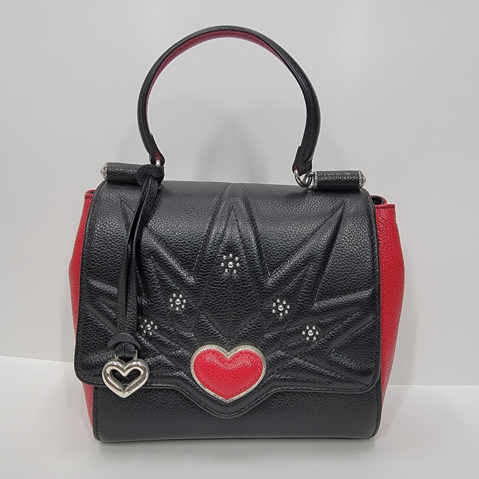 BRIGHTON ASTARA LOVE HEART TOP HANDLE CROSSBODY BAG, RED