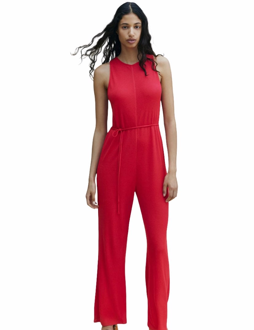 Womens red romper jumpsuit Clearance