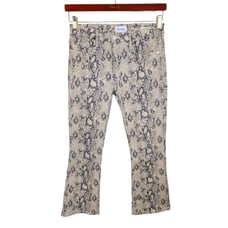 Frame Le Crop The Serpent Snakeskin Print Mini Bootcut Denim Jeans Pants Size 28