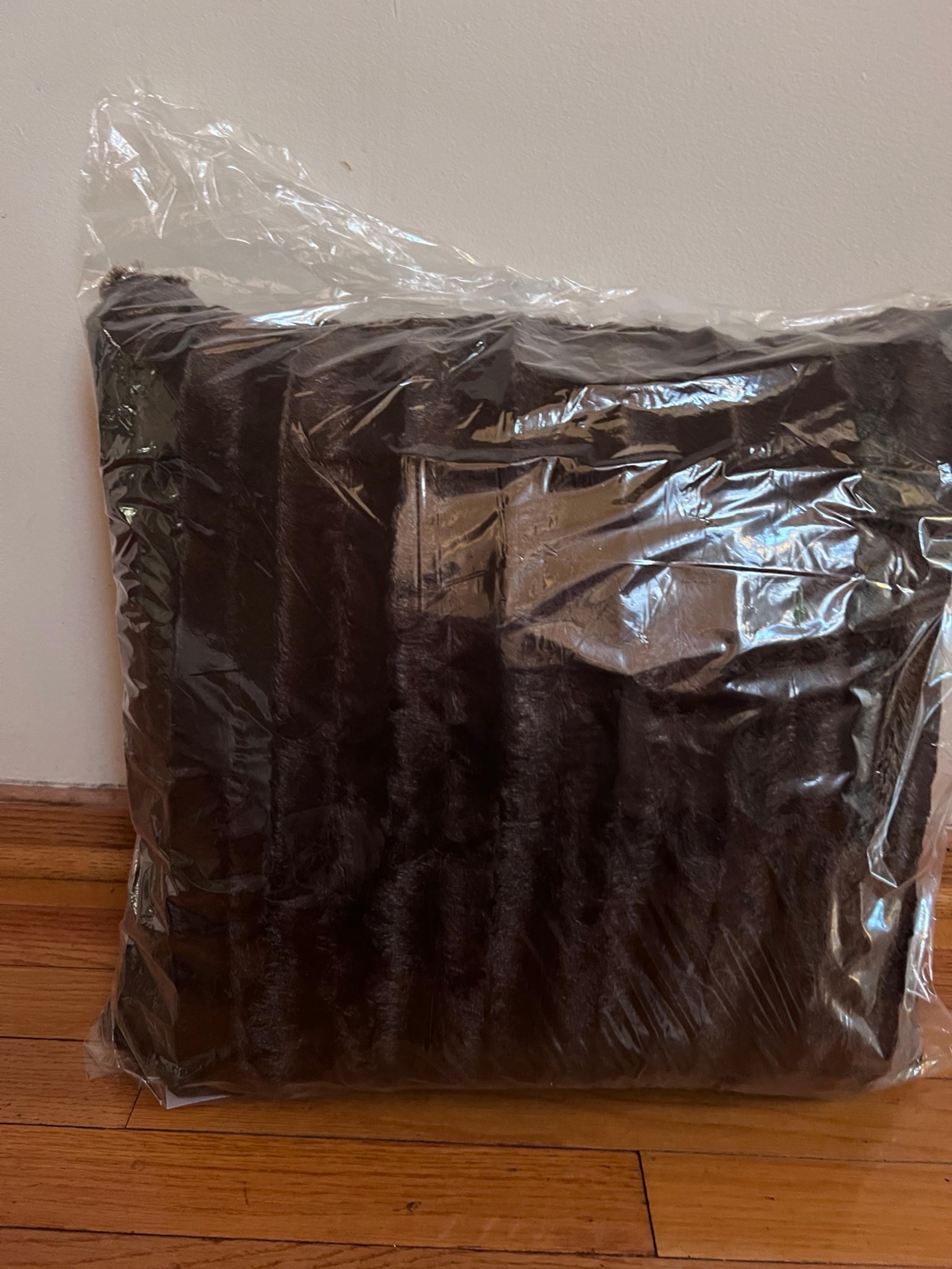 Madison park faux fur chocolate brown decorative pillow