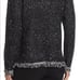 Max Studio Black Grey Marled Knit Frayed Sweater Size XSmall