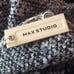 Max Studio Black Grey Marled Knit Frayed Sweater Size XSmall