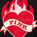 VS PINK BLACK VDAY FLAMING HEART FULL ZIP SIZE SMALL