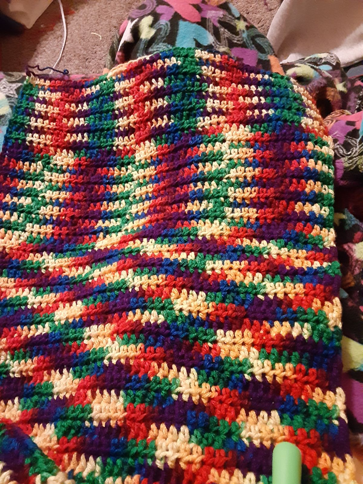 Hand crocheted Afghan blanket new