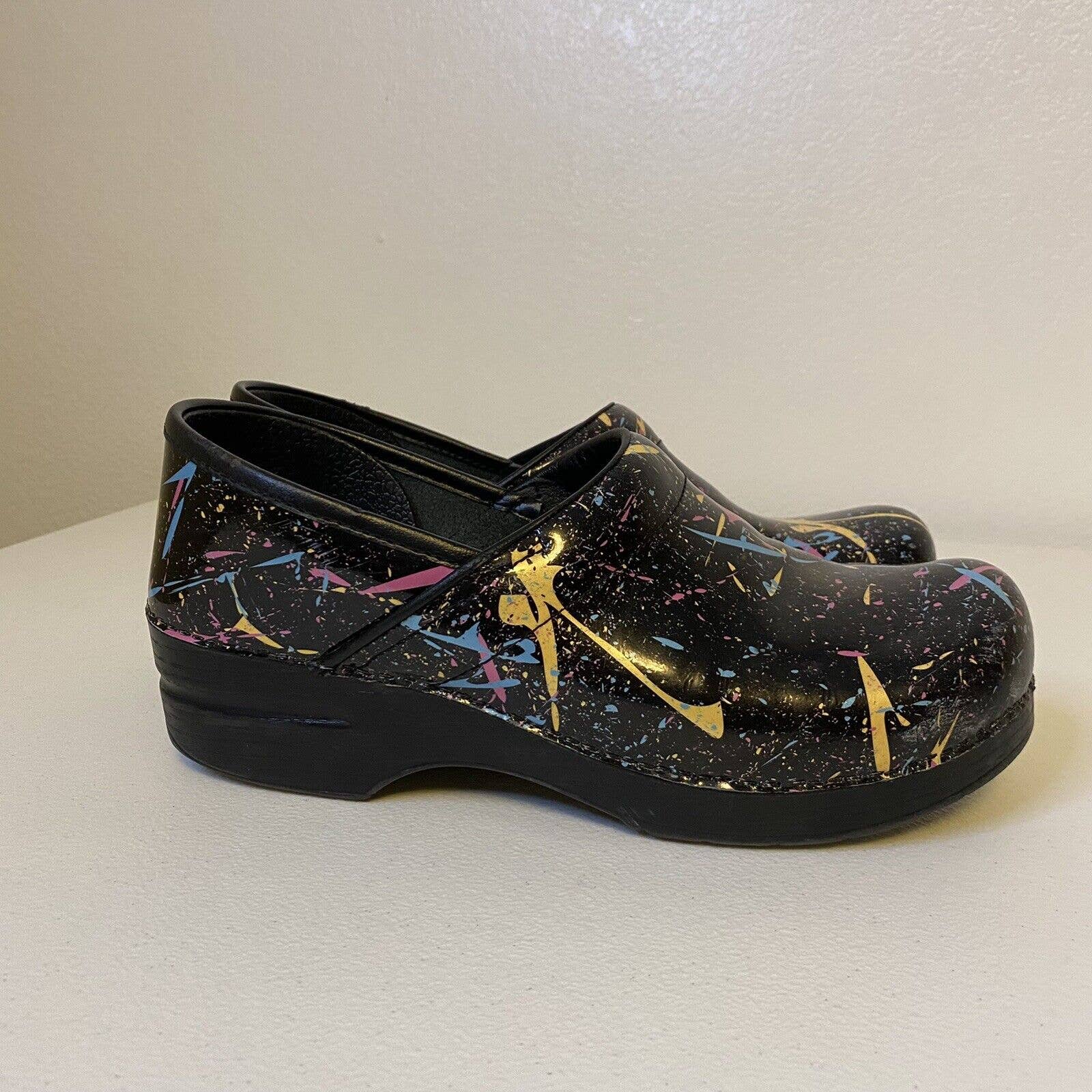 Dansko BARLEY WORN Womens Professional Color Splash Clogs Size 41 - f