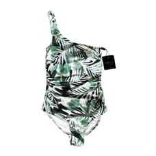 Bond-eye Nip Tuck Tropical Print Rhonda One Shoulder One Piece Swimsuit 6 NWT