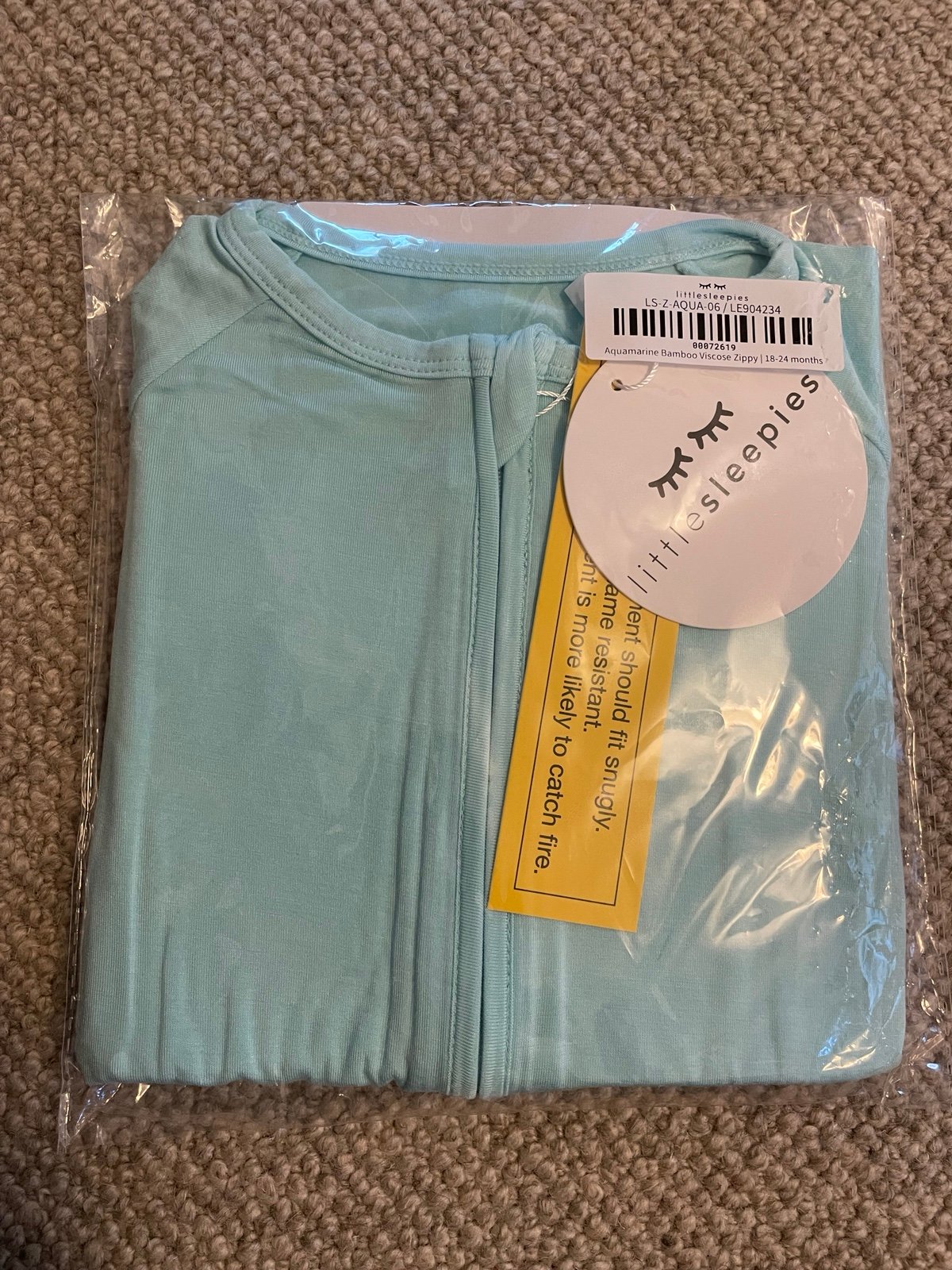 BNWT 18-24 Little Sleepies Aquamarine Zippy