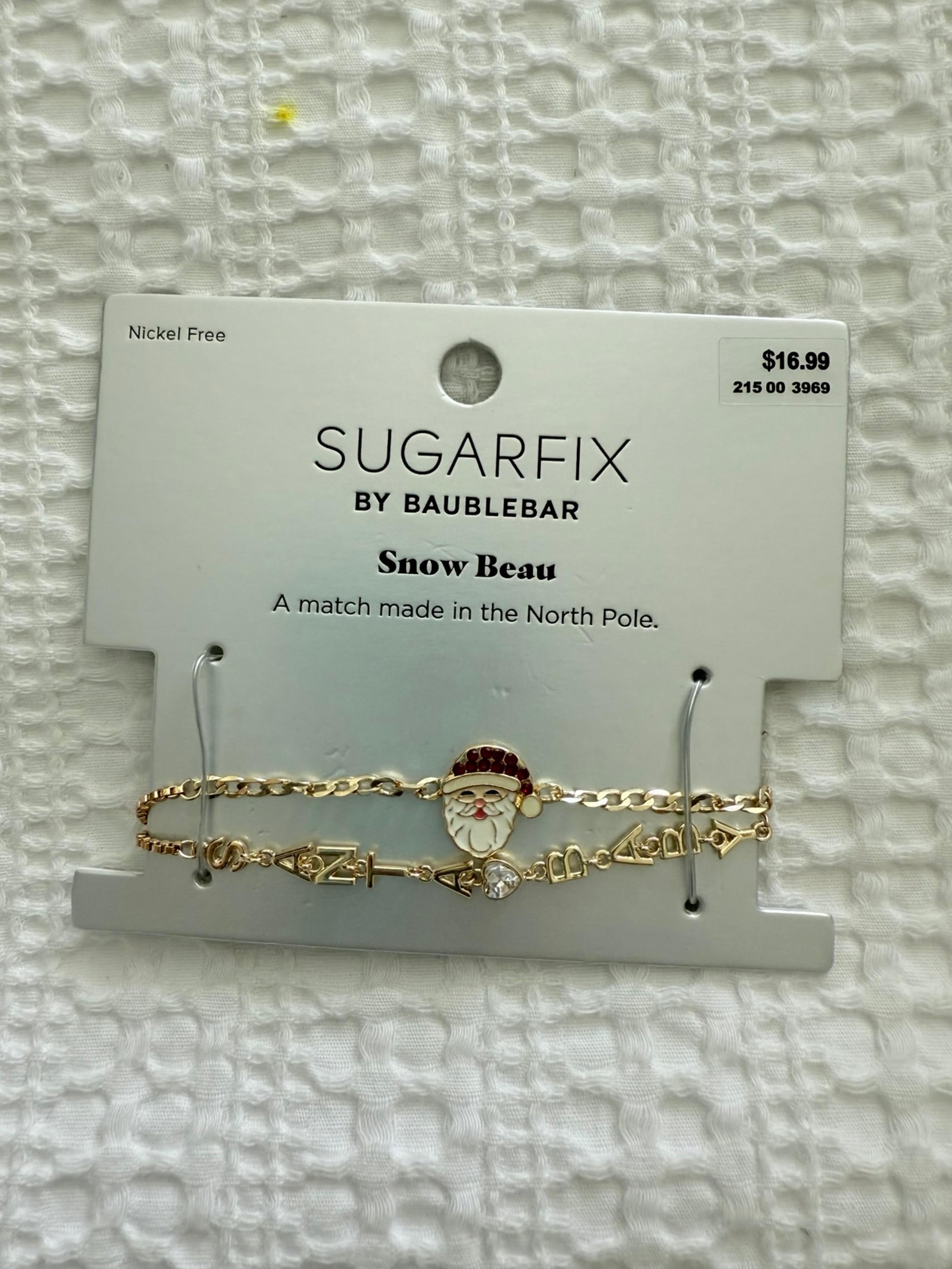 SUGARFIX by BaubleBar Snow Beau Charm Bracelet Set 2pc
