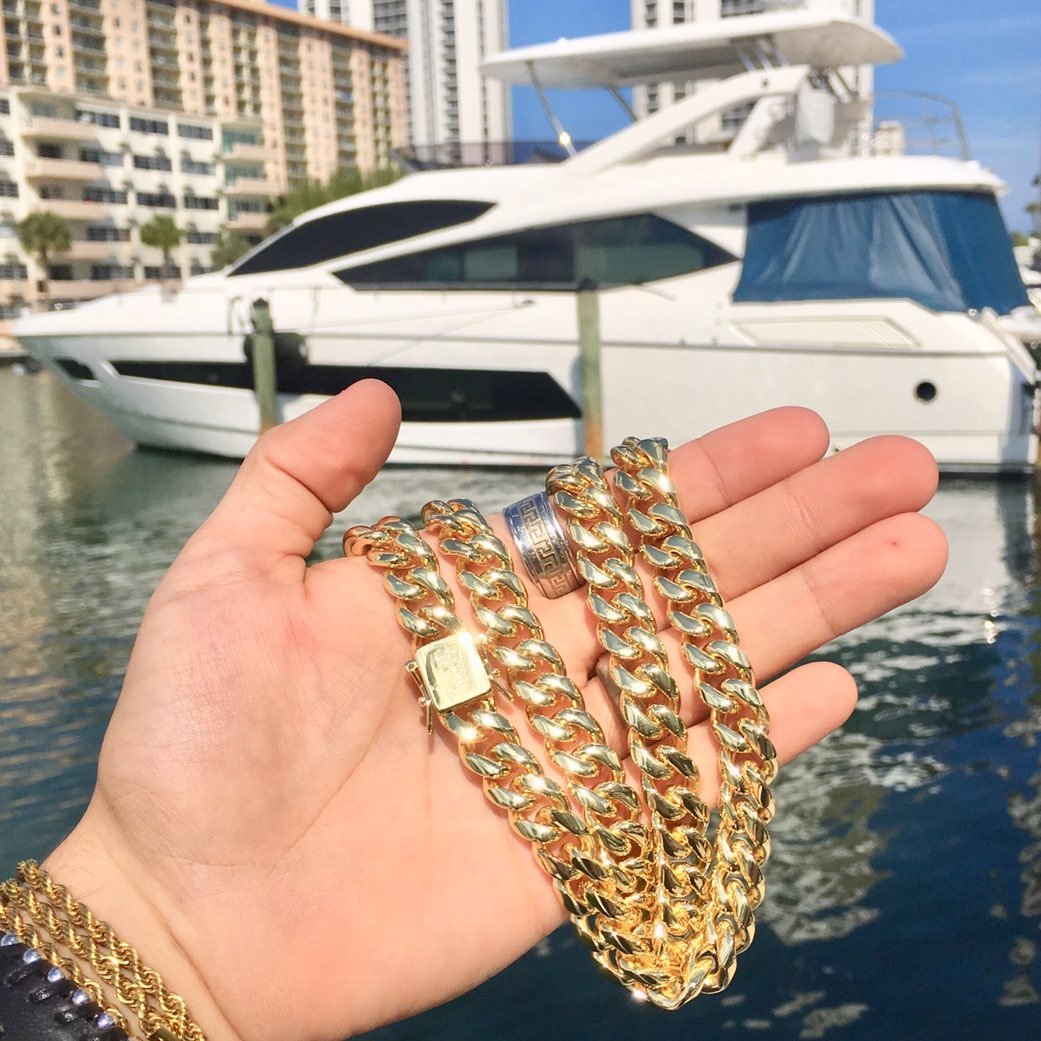 CUBAN LINK CHAIN 18K GOLD MADE IN ITALY