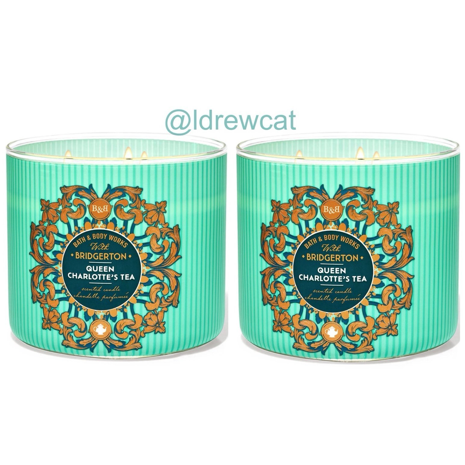 bath and body works bridgerton queen charlottes tea candles x2
