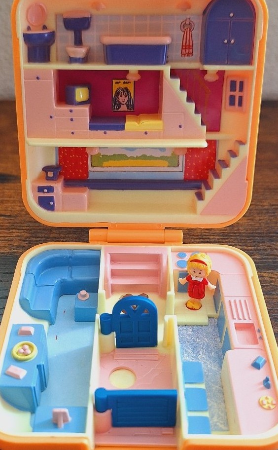 Polly Pocket Polly's Town House 1989 Vintage Bluebird Toys Orange Compact