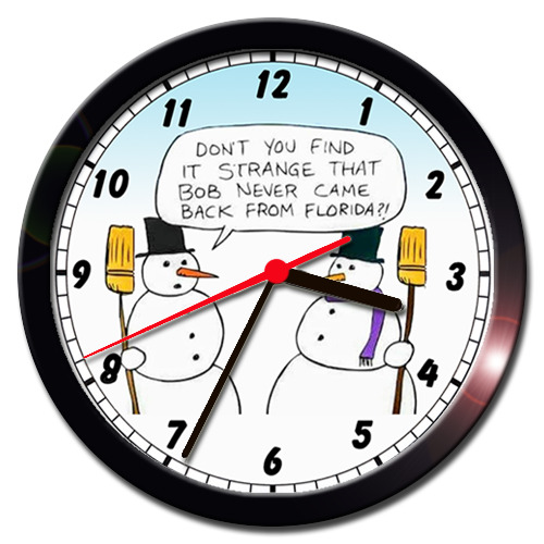 SNOWMAN DECOR FLORIDA CHRISTMAS WALL CLOCK