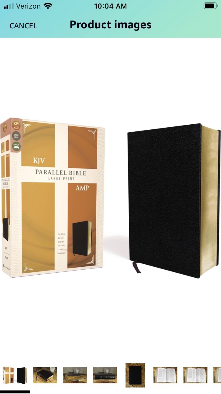 Zondervan KJV, Amplified, Parallel Bible, Large Print, Bonded Leather, Black,