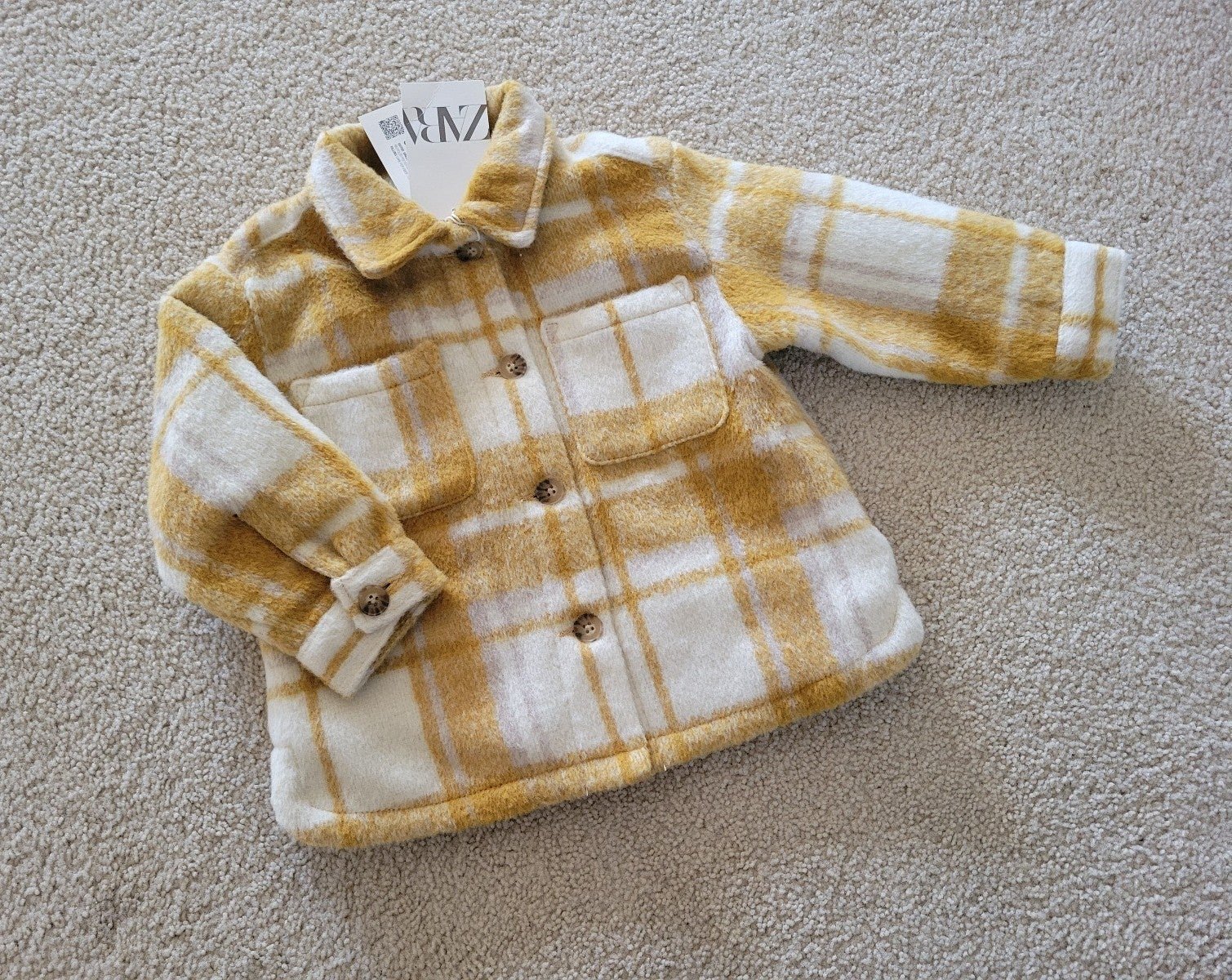 Zara kids girls boys PLAID OVERSHIRT JACKET. Size 2-3t