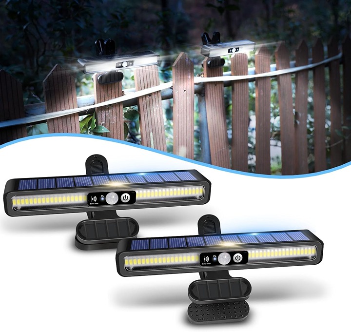 Clip On Solar Motion Lights Outdoor Waterproof 2 Pack Solar