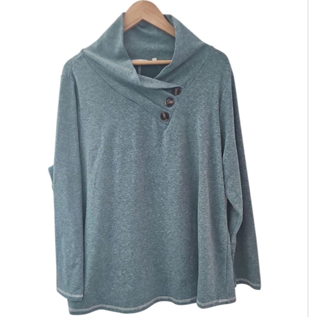 Soft Surroundings Brinley Top Sz 2X NWOT Cowl Neck Pullover Tunic Sweatshirt