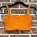Year of Ours Orange Ribbed Sports Bra Top Size Small Womens EUC