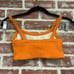 Year of Ours Orange Ribbed Sports Bra Top Size Small Womens EUC
