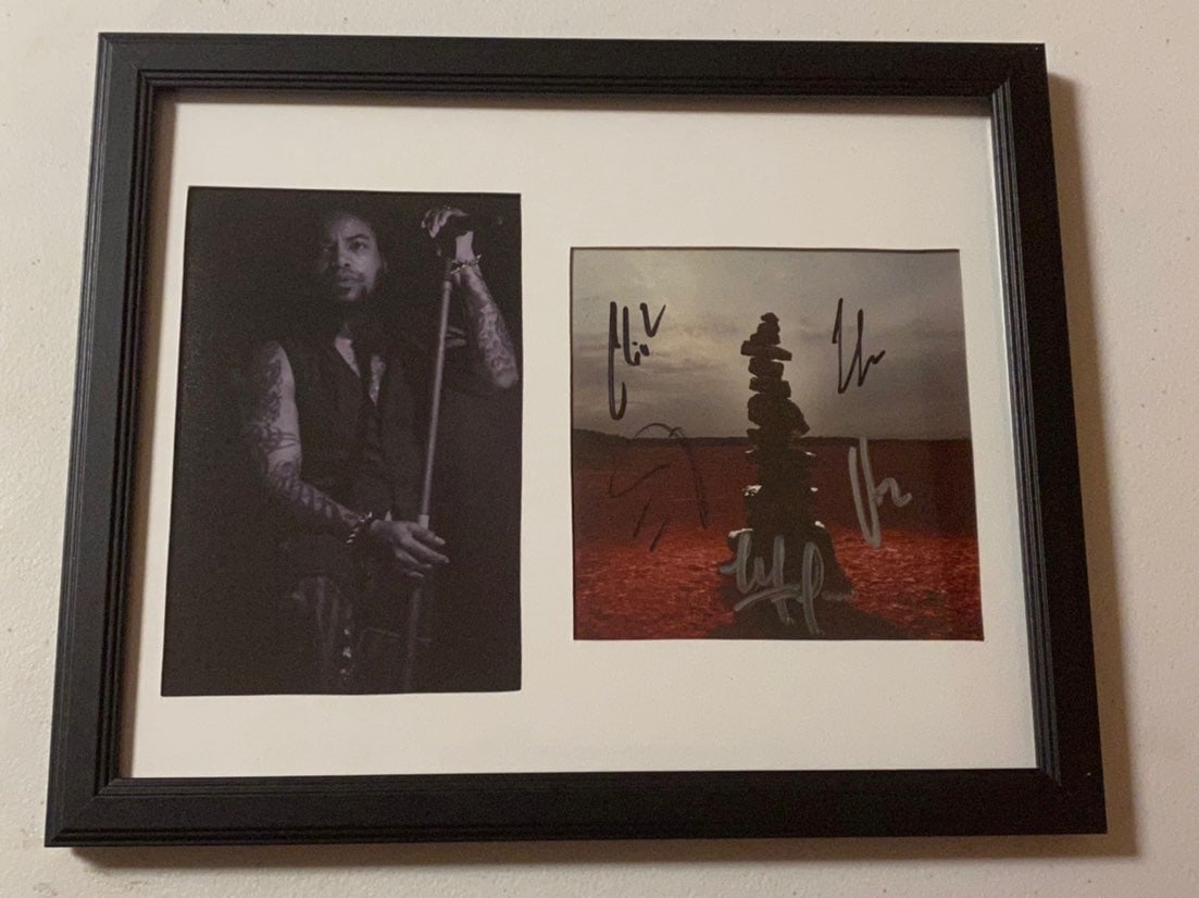 Sevendust signed framed cd cover jsa coa