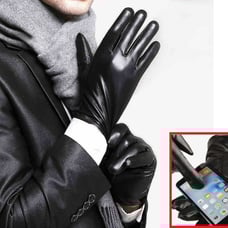 Leather Gloves Full Finger Touch Screen