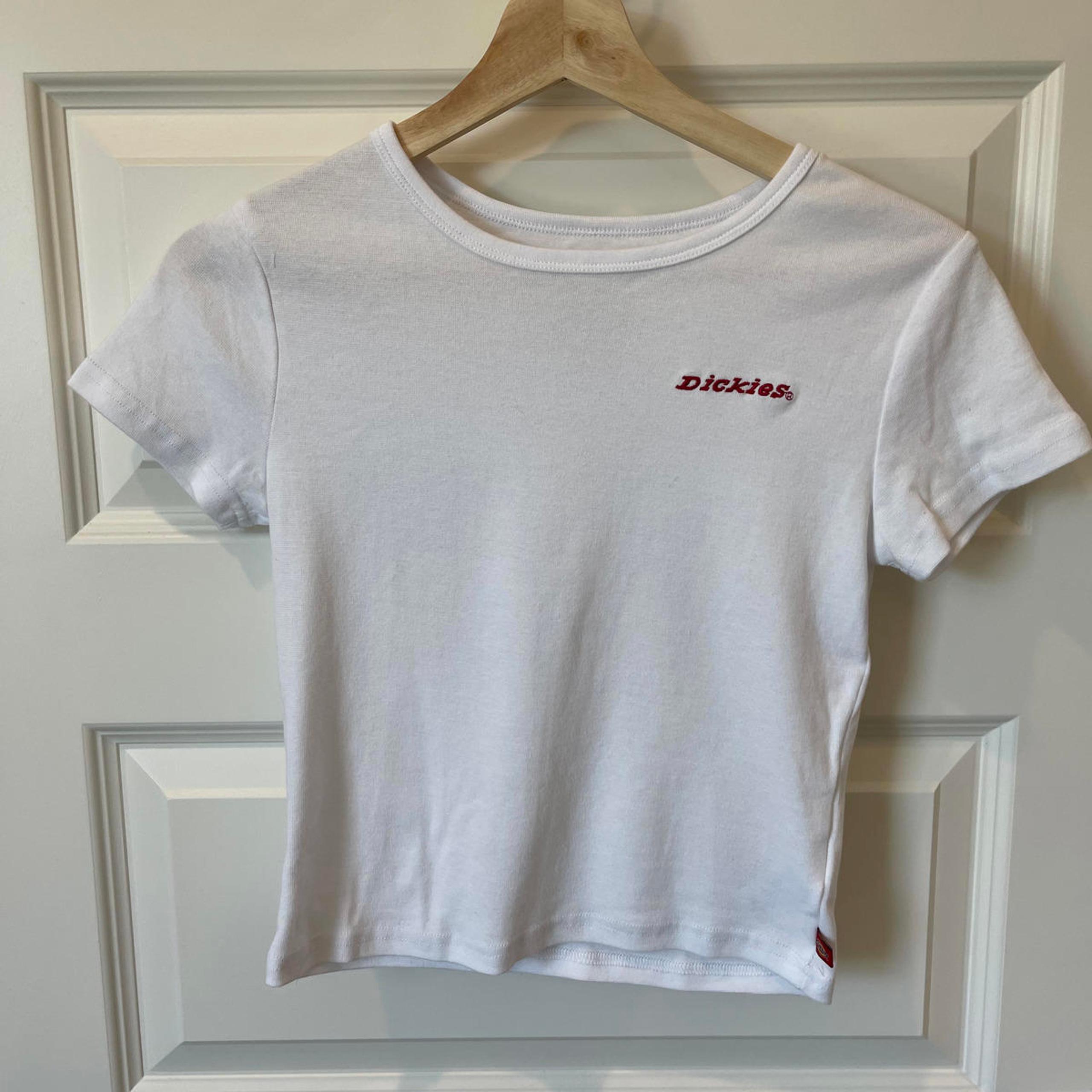 Dickies Women's Crop Top - Classic White Tee -Size S