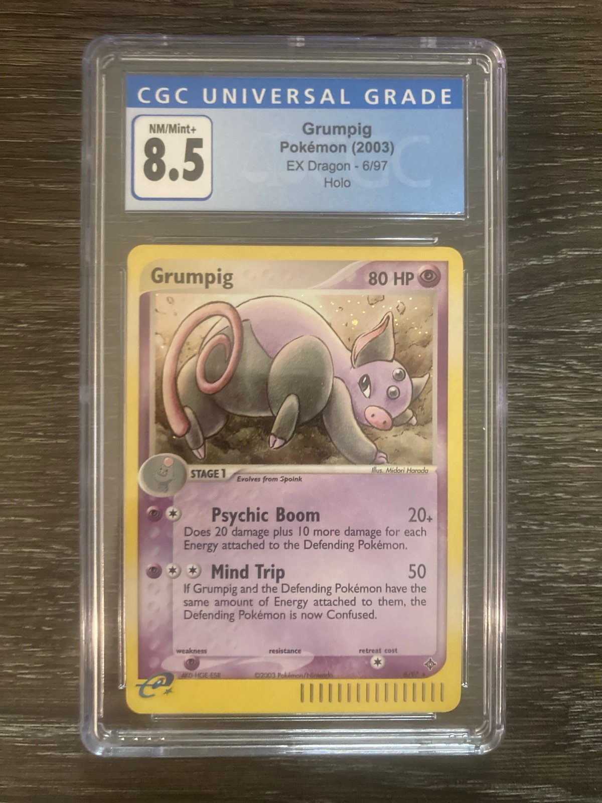 Grumpig EX Dragon Holo CGC 8.5 Near Mint/Mint