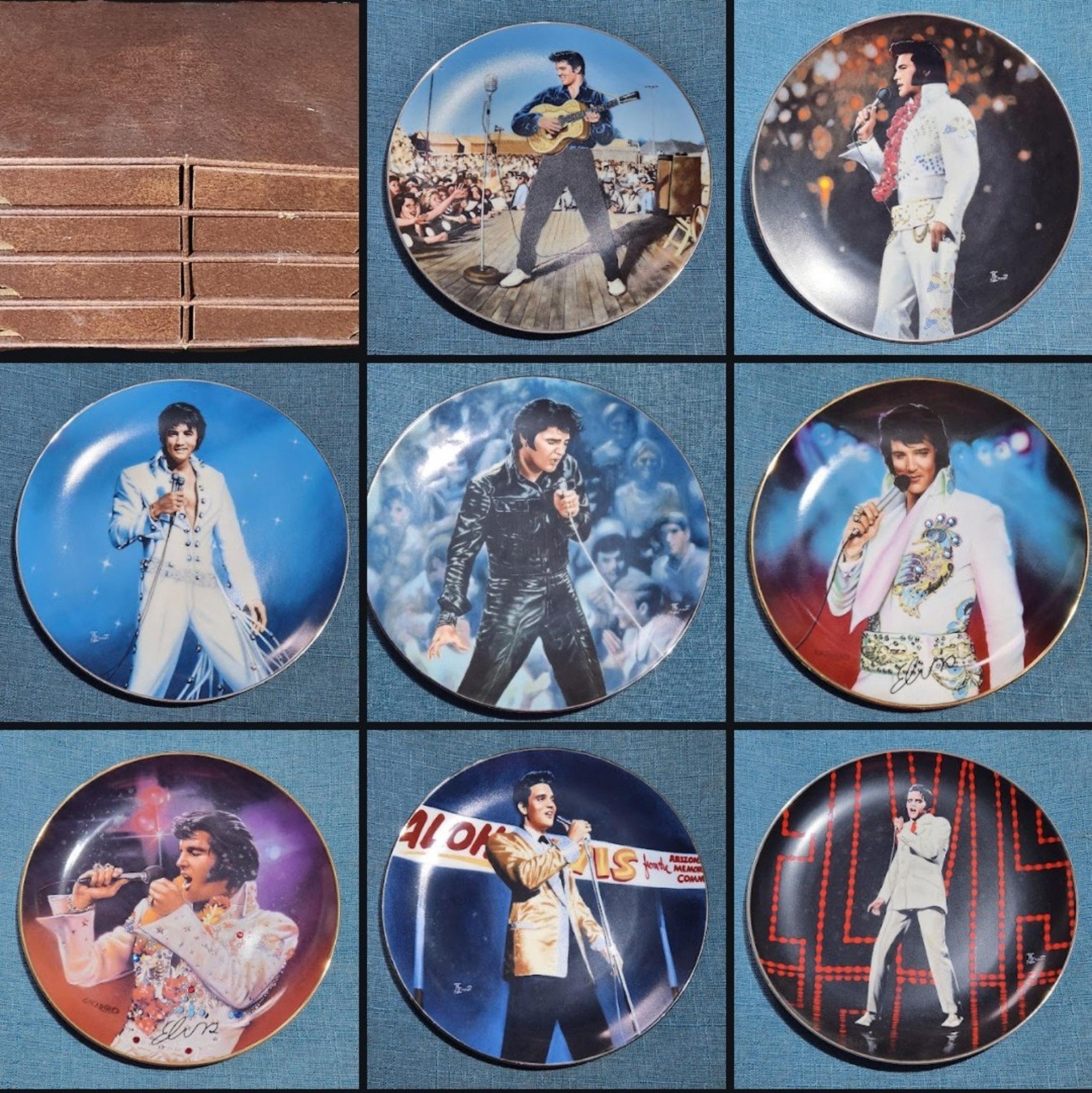 Lot Elvis Presley Collector Plate & storage box
