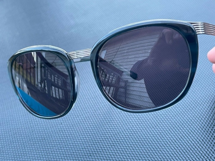 Uomo Women Sunglasses Blue/Silver Tone Metal/Acetate Frame 51[]18 147 Made in It