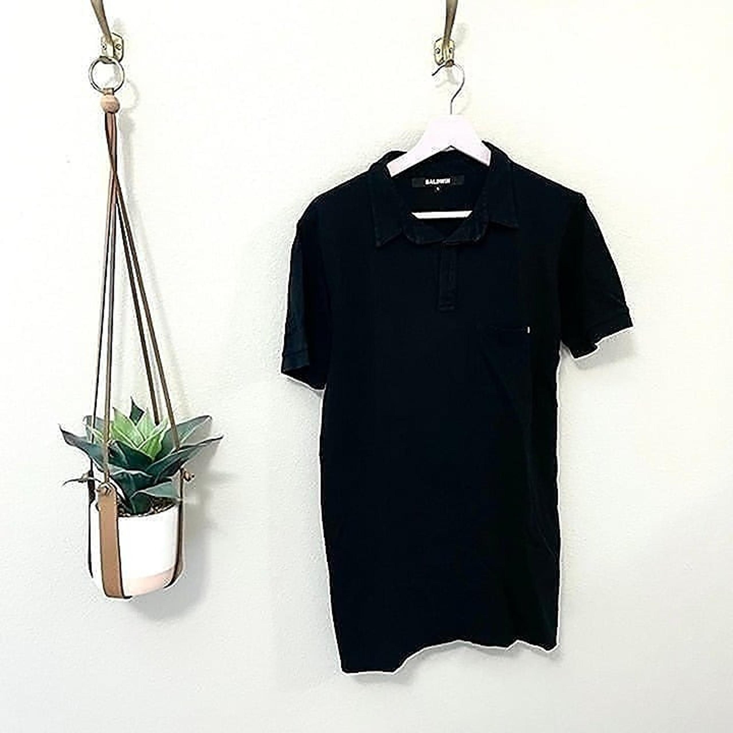 Black Short Sleeve Pocket Polo in Size L - Baldwin
