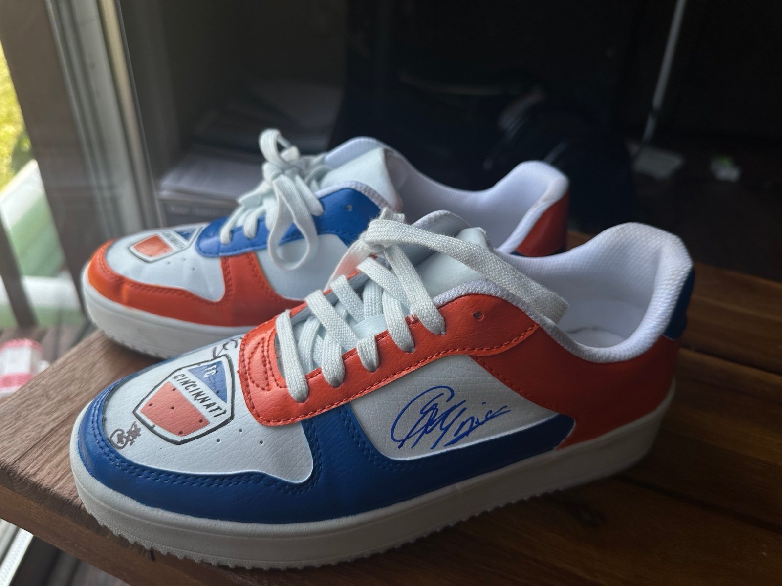 Hand painted signed FCC shoes