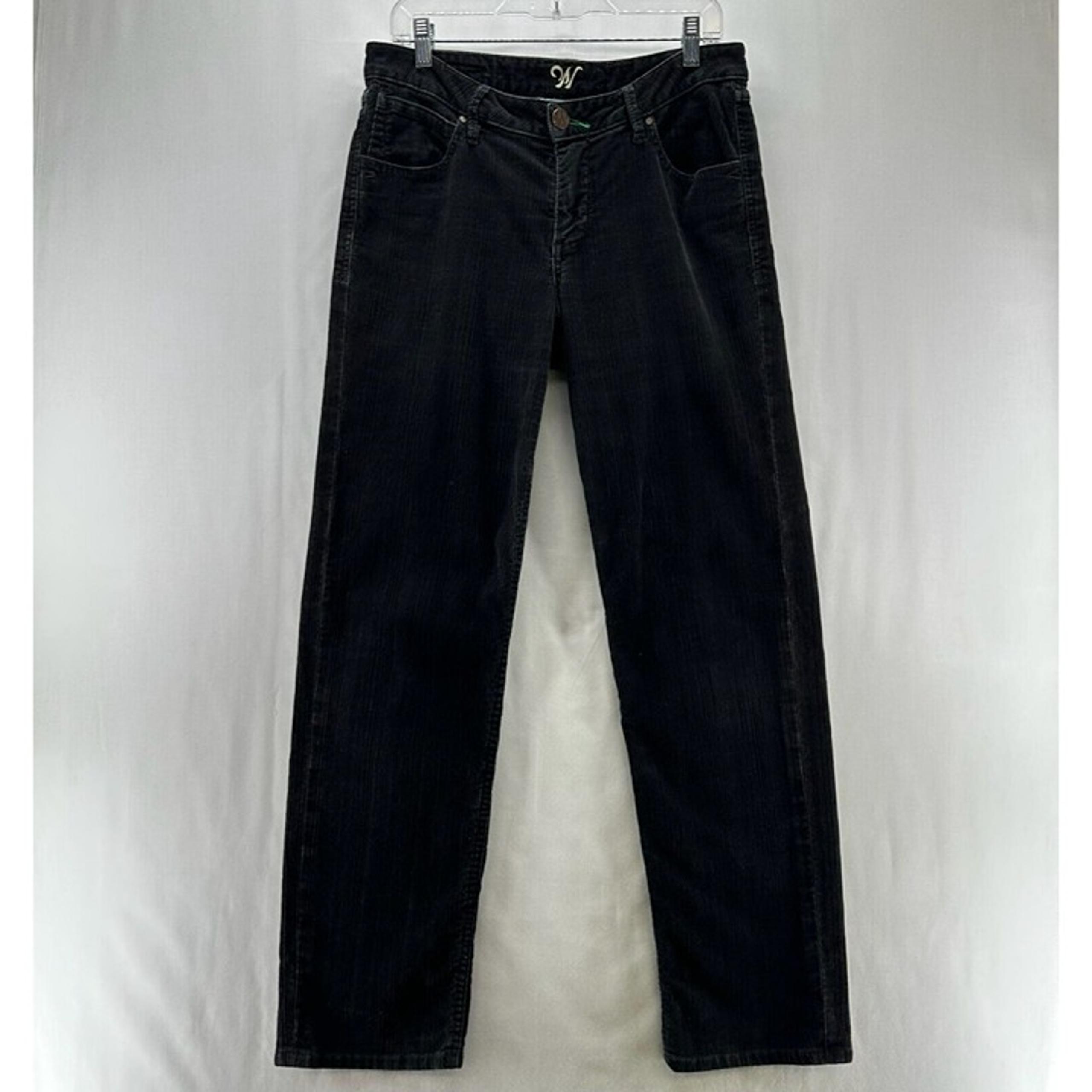 WORN Jeans Womens Size 8 Corduroy Straight 5-Pocket Stretch Cotton Black