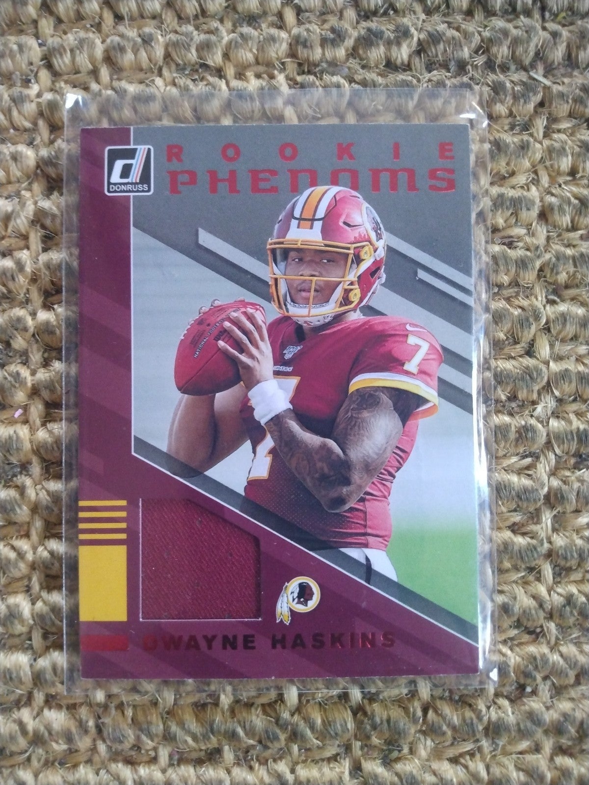 2019 Panini NFL Donruss Dwayne Haskins ROOKIE PHENOMS PLAYER WORN RELIC