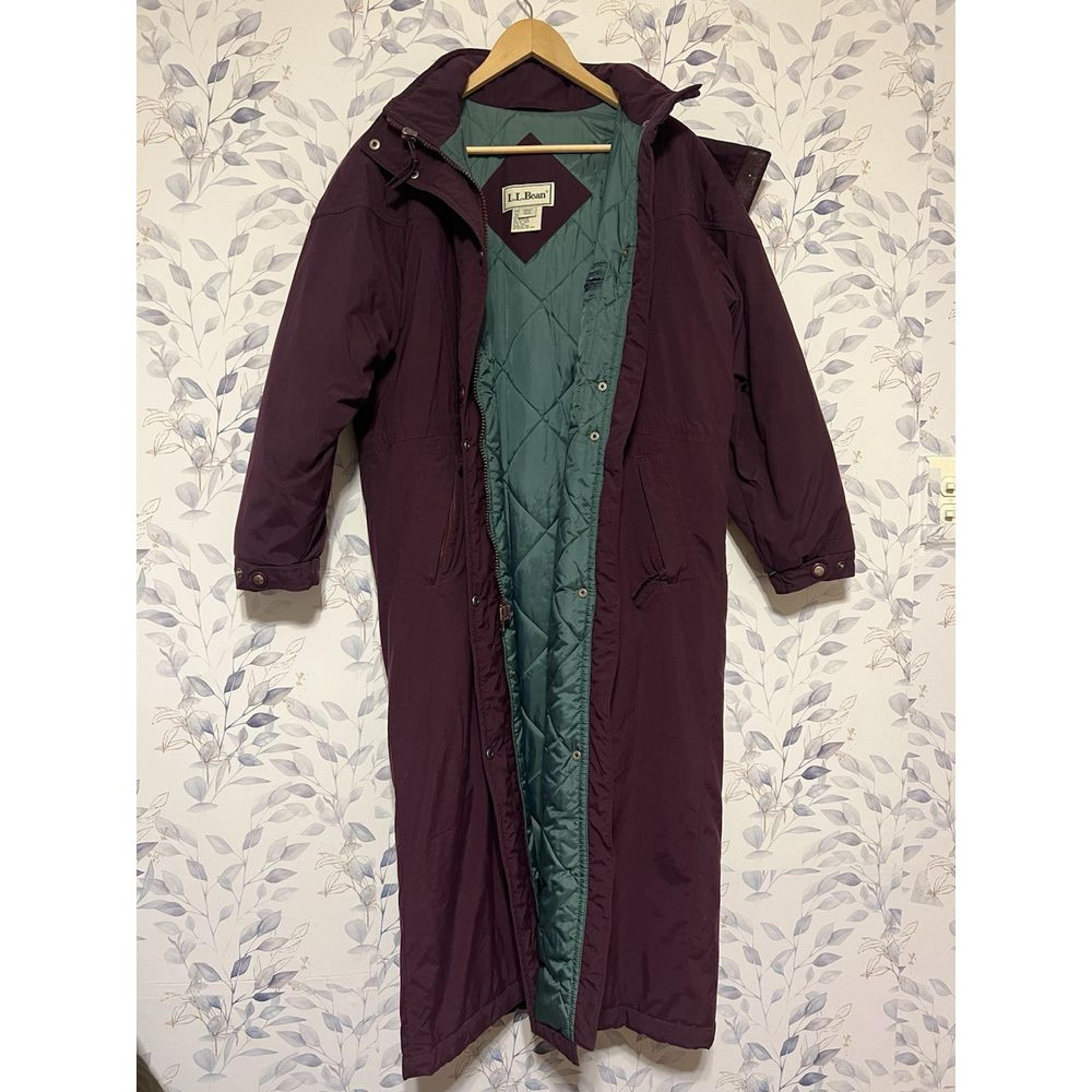 LL Bean Womens Coat Medium Vintage Long Goose Down Hooded Puffer Parka Jacket M - L.L. Bean