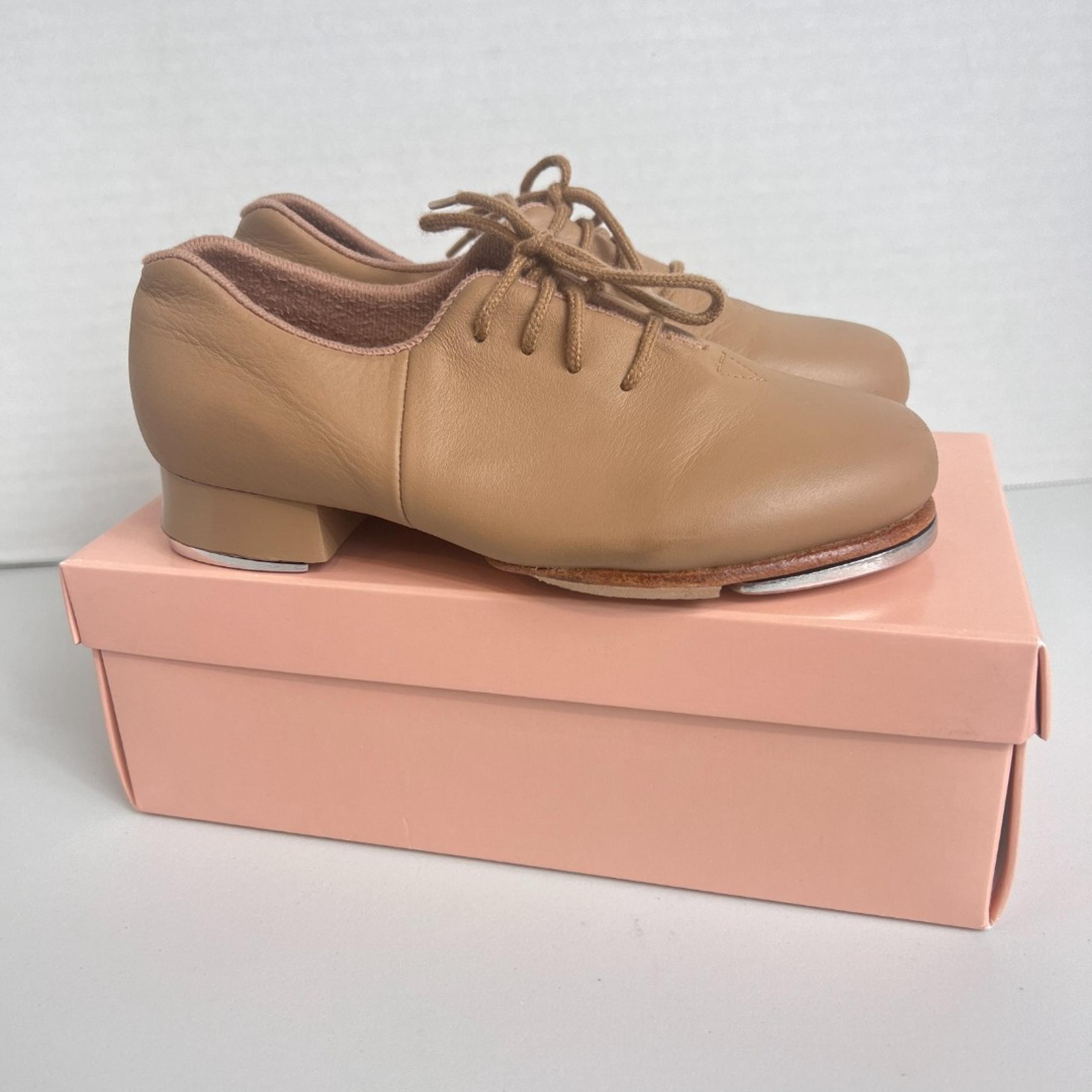 Bloch Girls Dance Tap Flex Shoes Tan Size 11.5