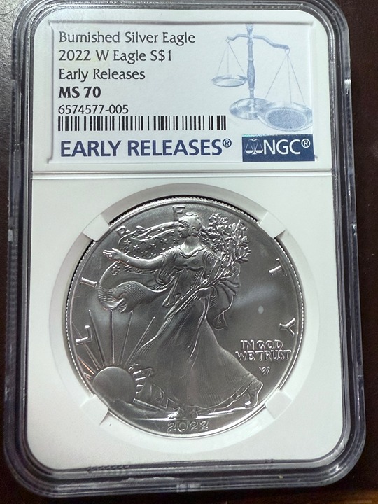 2022 Burnished Silver Eagle MS70 early release