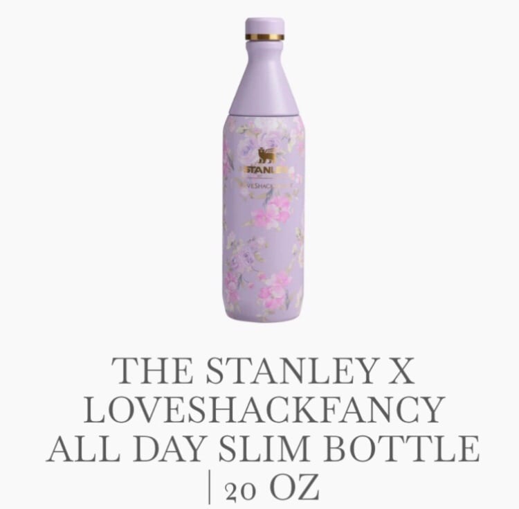 The Stanley x Loveshack Fancy All Day Slim Bottle-20oz