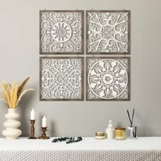 New 4 Pcs Wood Wall Art Set, Modern Decorative Panels for Home or Room Decor