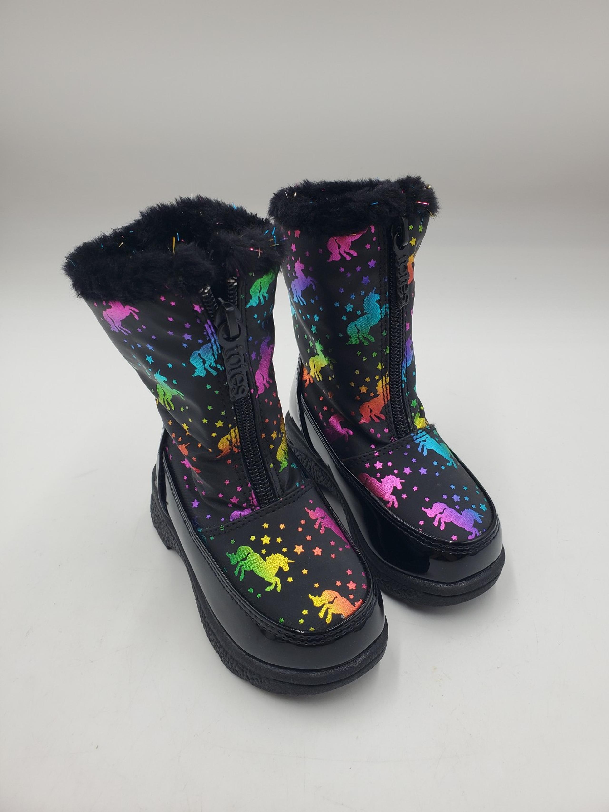 Totes rainbow unicorn winter boots girl size 6 toddler