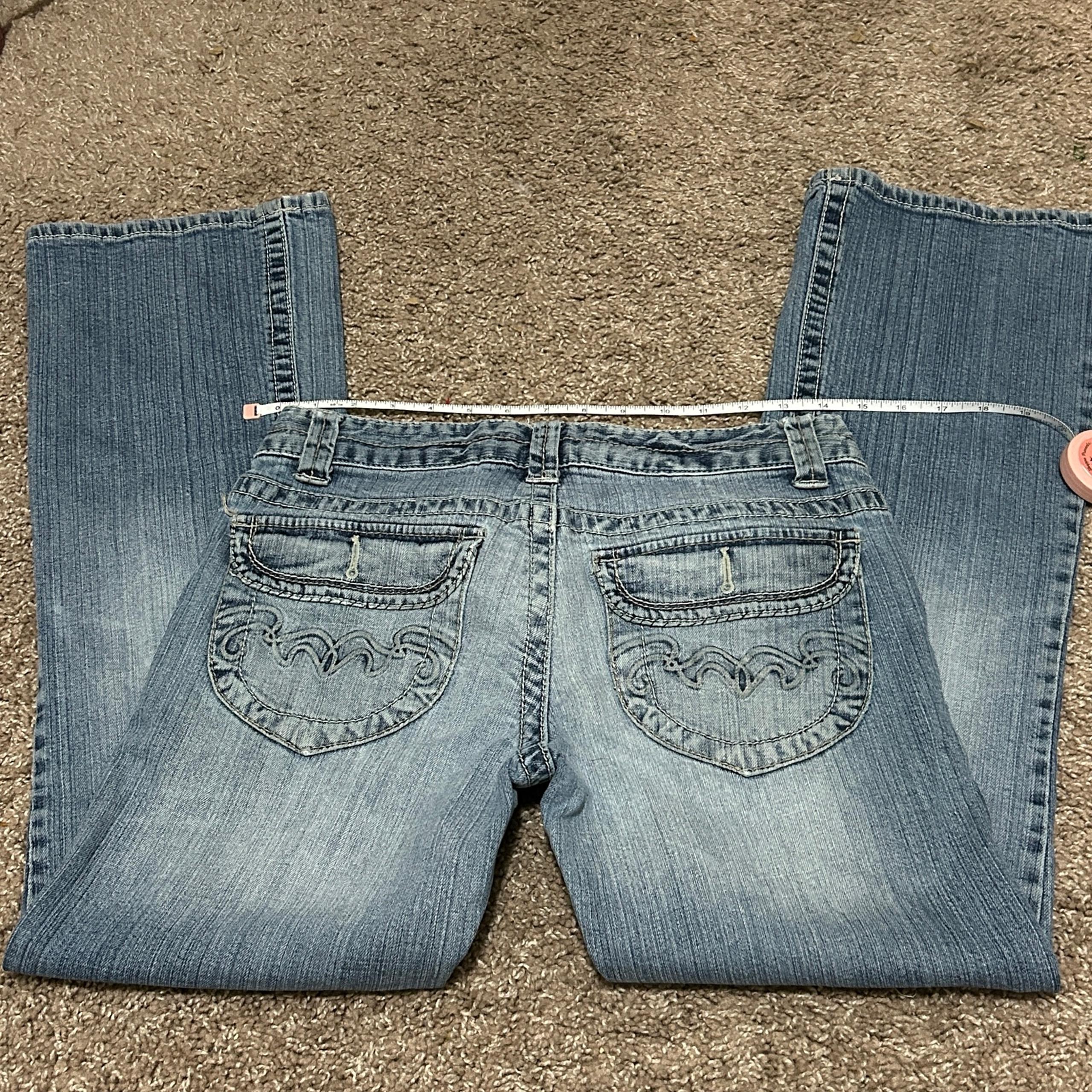 2000s Y2K Aeropostale Low Rise Hailey Skinny Flare Jeans Sz 5/6 Short