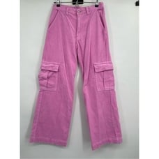 John Gault Bubblegum Pink Cargo Wide Leg Raver Corduroy Pants Small