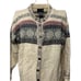 Nice Vintage Squaw Valley size large cream Ivory Pink Gray Fair Isle 100% Wool S