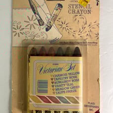 Vintage 1989 Stencil Crayons Oil Base Wax Starter Set 6 Colors Plaid Enterprises