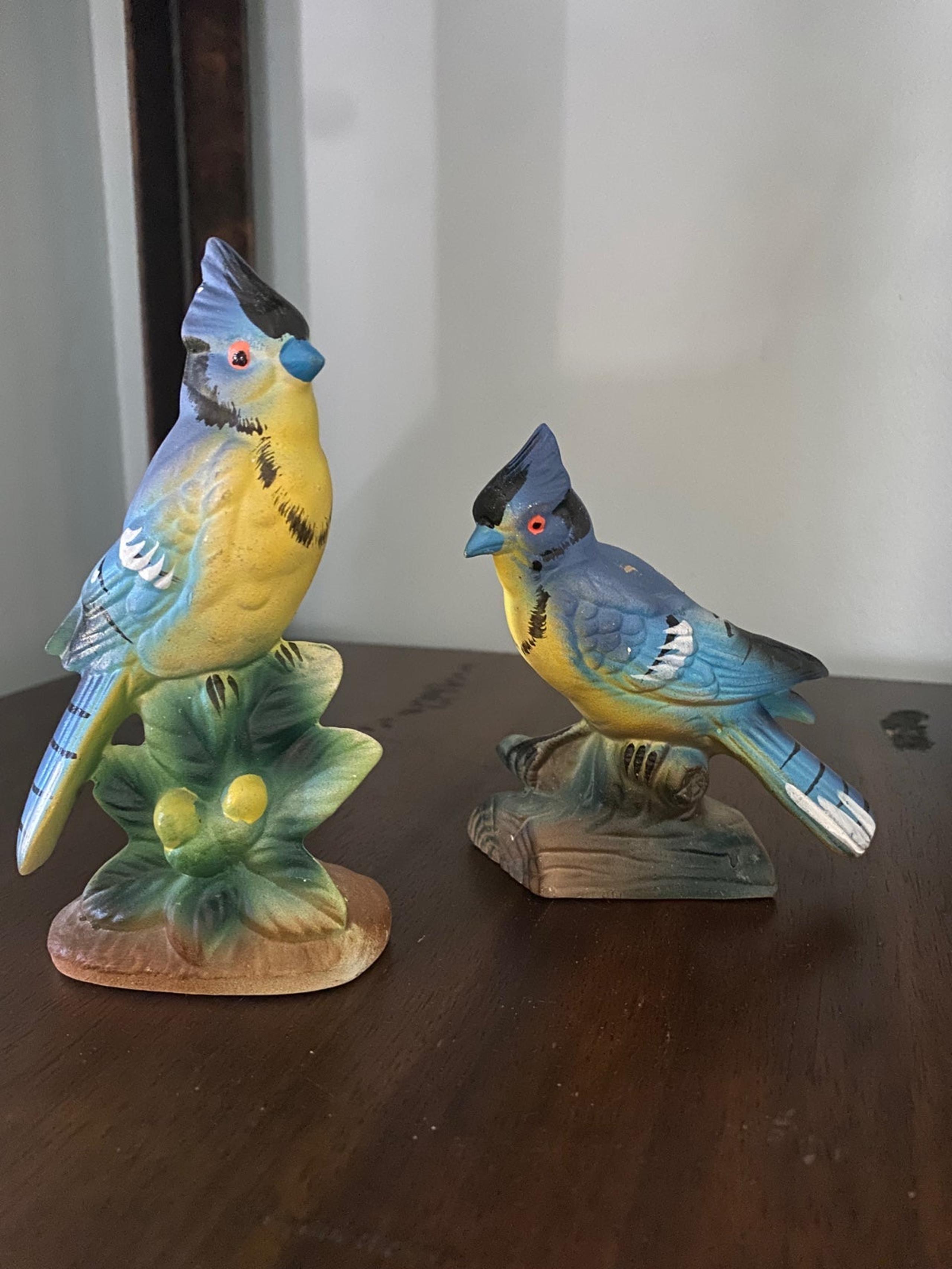 Inarco Japan Blue and Yellow Finch Figurines