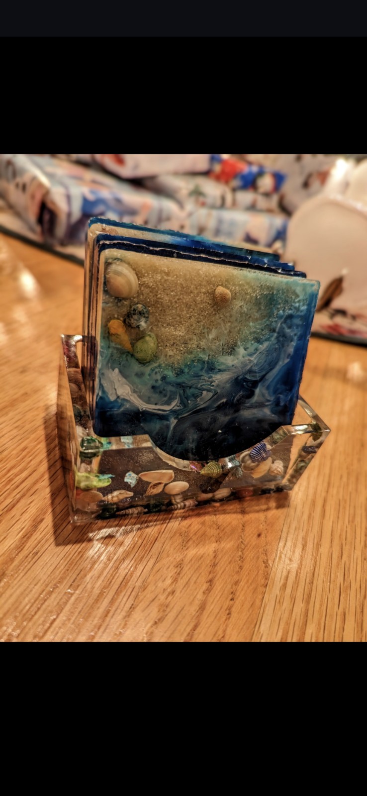 Beach coasters + holder
