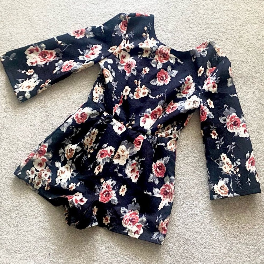 Floral Jacquard Romper