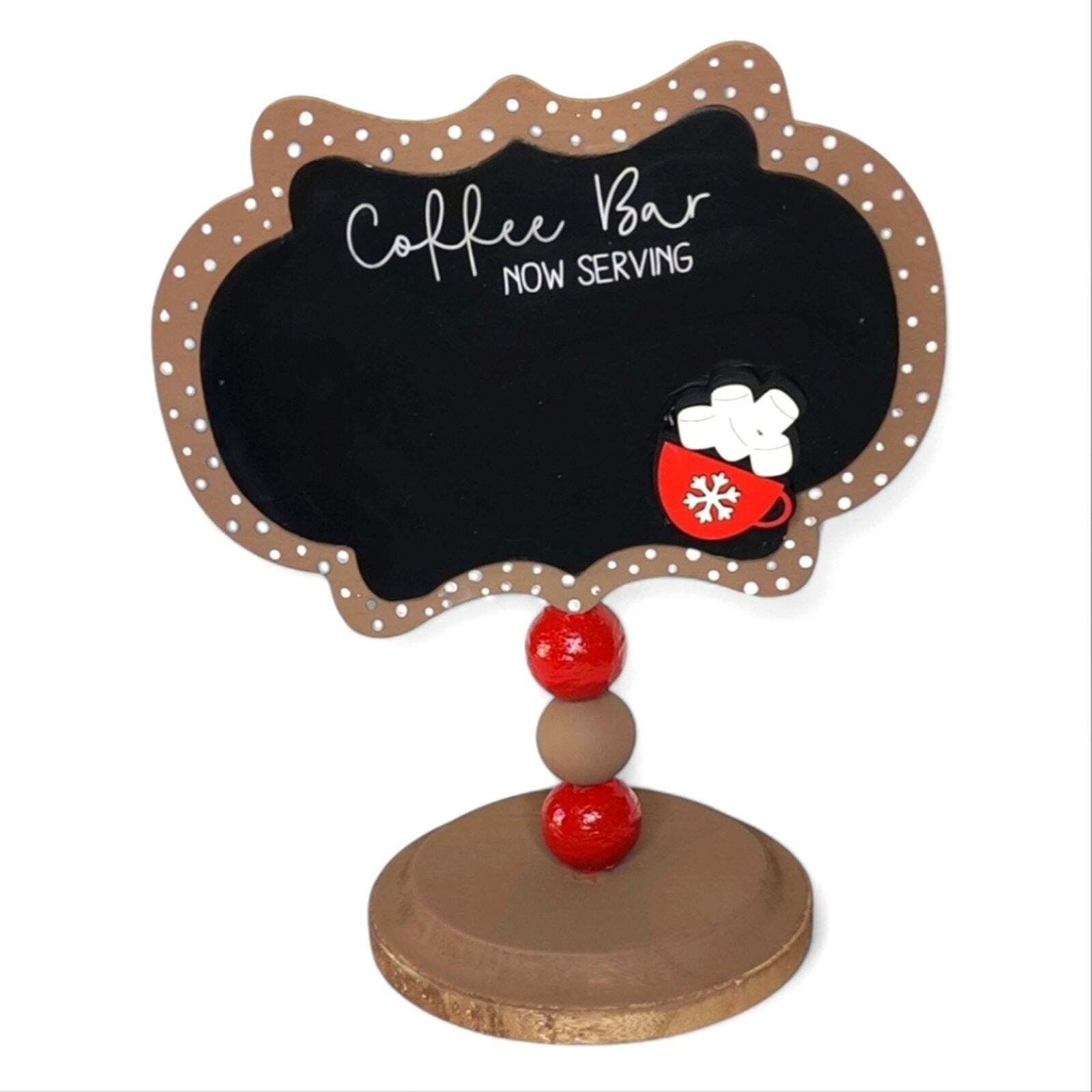 Coffee Bar Hot Cocoa Chocolate Christmas Chalkboard Message Board Menu Stand