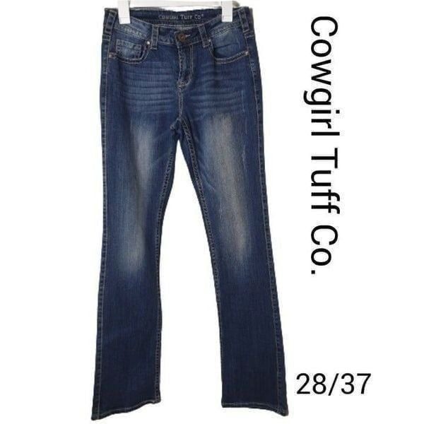Cowgirl Tuff Women's Jeans 28 Never Give Up Mid Boot Cut Jeans Sz 28 L 37 NWOT